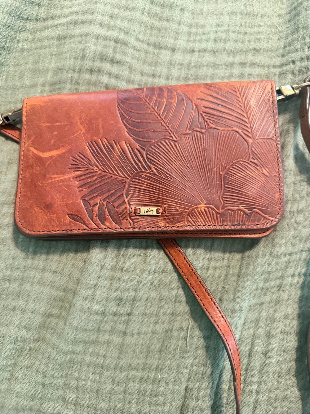 Velez Embossed Leather Crossbody mini purse